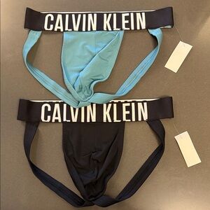 New Calvin Klein Teal and Black Briefs Duo